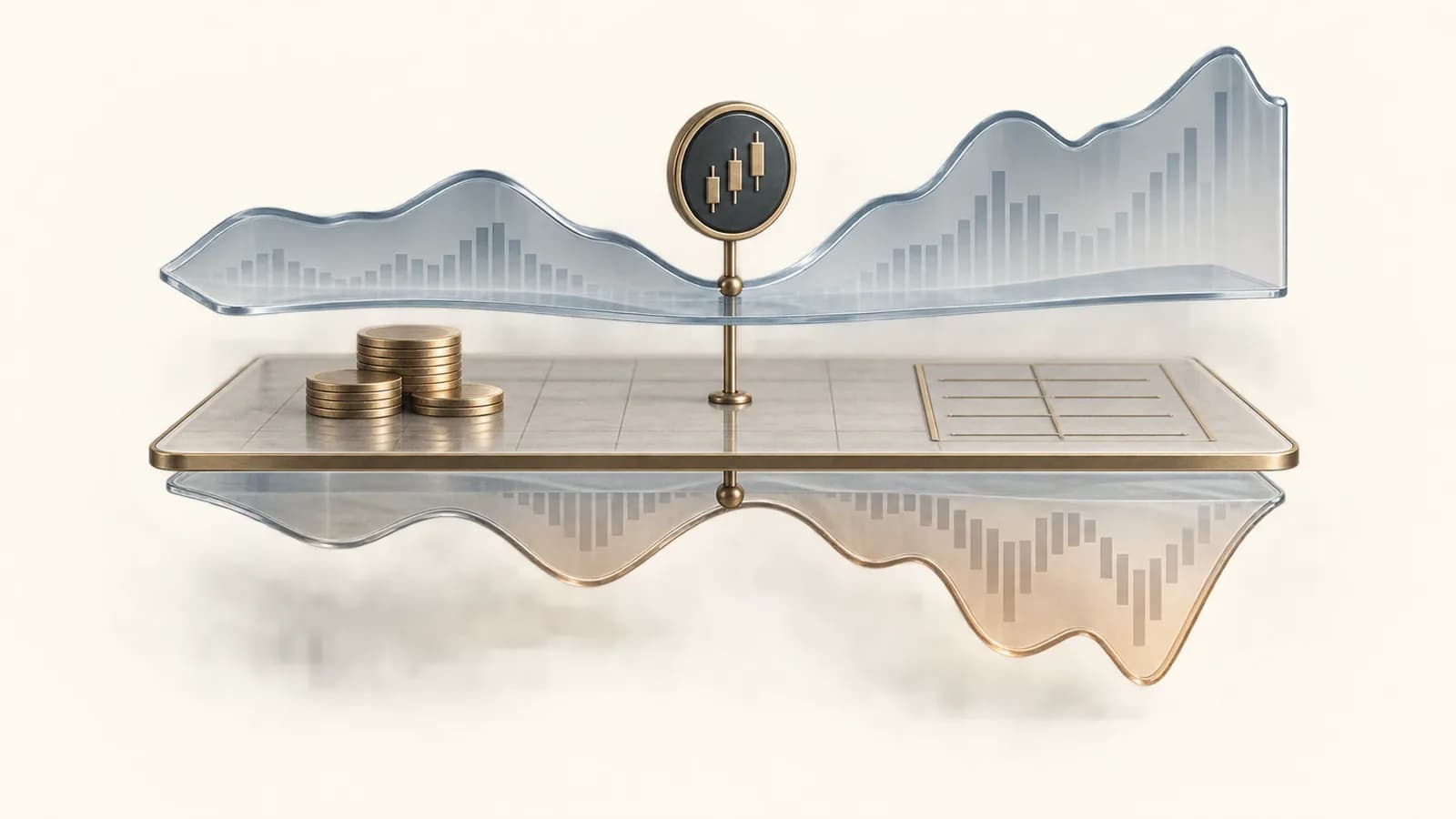 Layered account illustration separating cash balance from changing unrealized position value