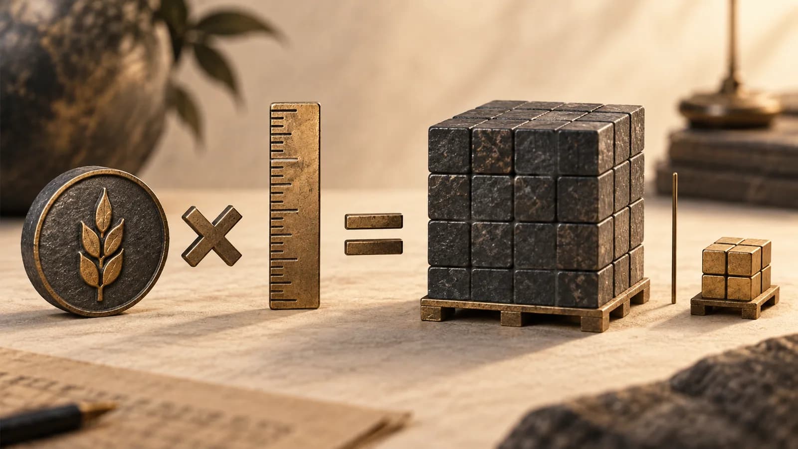 Contract unit and price ruler combining into a larger exposure block separate from margin
